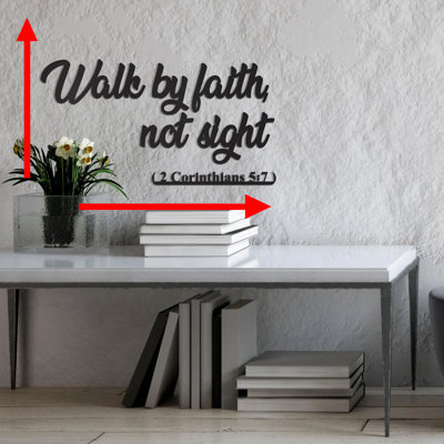 Walk by Faith Not by Sight Metal Wall Art Sign, Bible Quote Decor, Christian Gift, Scripture Verse, Office Sign, Bedroom, Living Room