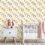 Papier peint adhésif autoadhésif amovible de style Mid-Century rétro sans soudure à rainure jaune crème et gris, pour armoires de cuisine de chambre à coucher-1067009875