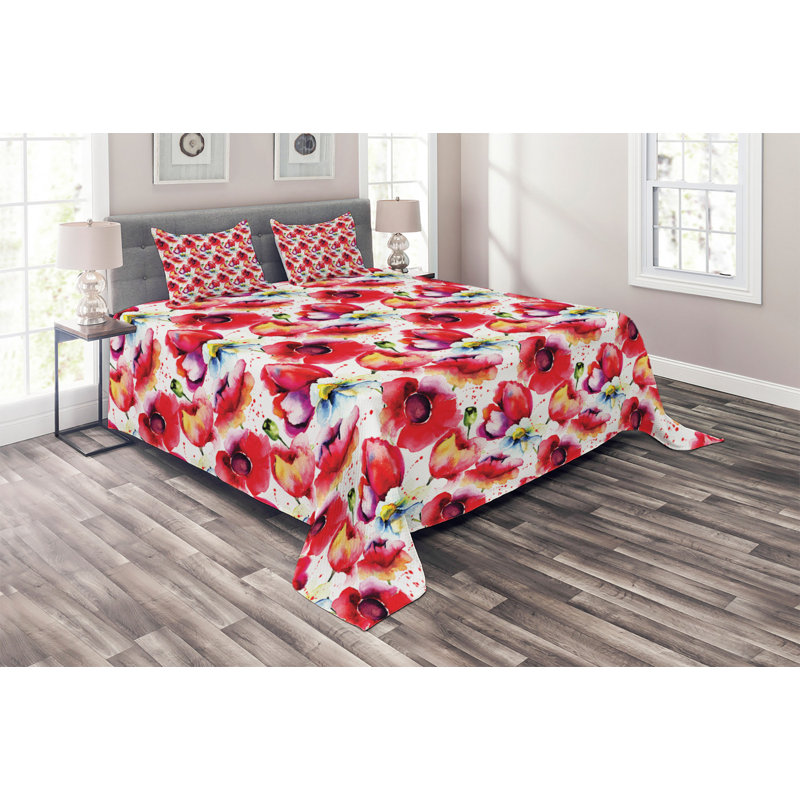 Poppy Farmhouse / Country Floral Coverlet