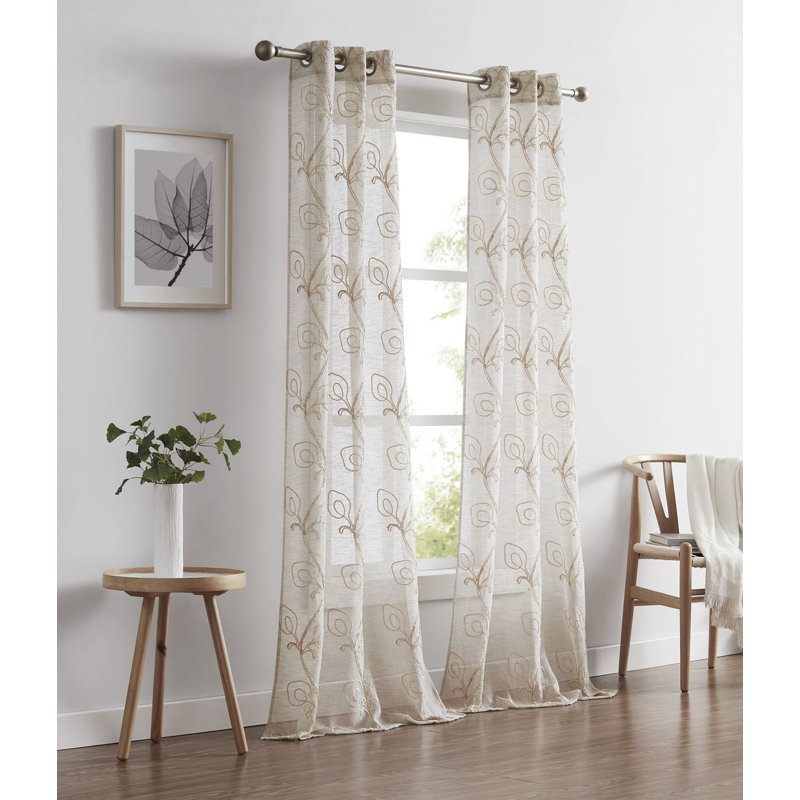 Paire de rideaux transparents Najim Poleyester, Lin, L 38 po x L 84 po