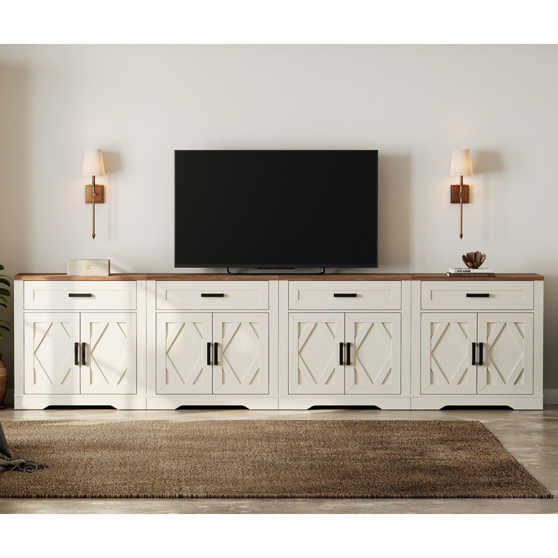 Laziza 126" W 4-in-1 TV Stand, White