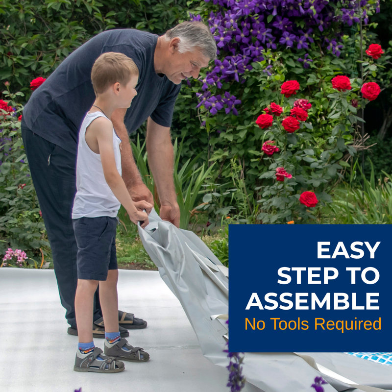 18' Round Steel Frame Above Ground Pool with Ladder and Filter