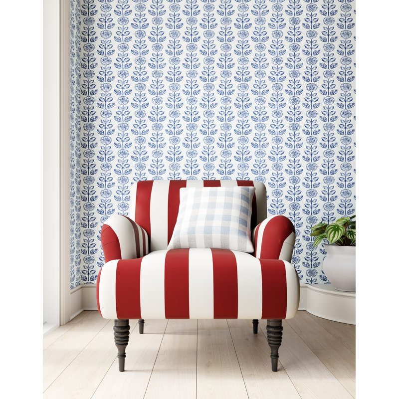 Fairhope Upholstered Armchair, Canopy Stripe Red