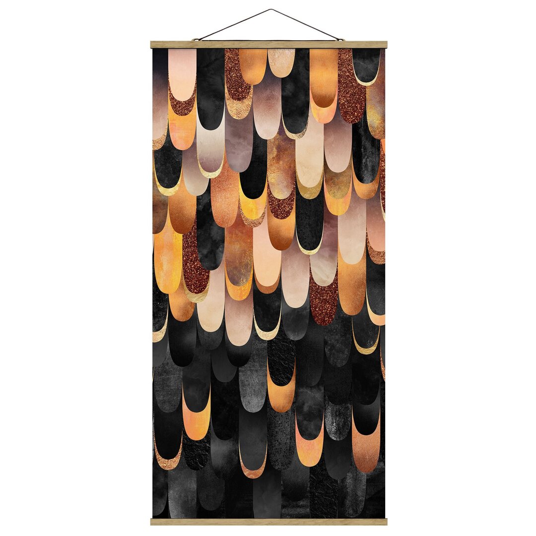 Wandbild Feathers Bronze Black von Elisabeth Fredriksson