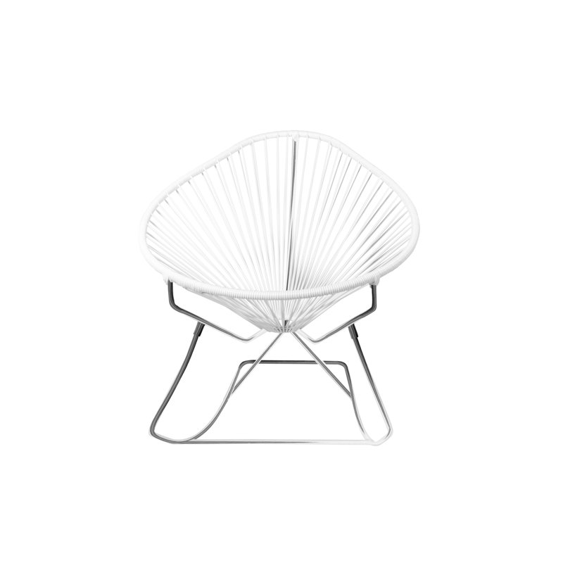 Chaise berçante intérieure / extérieure Acapulco, Blanc / Chrome