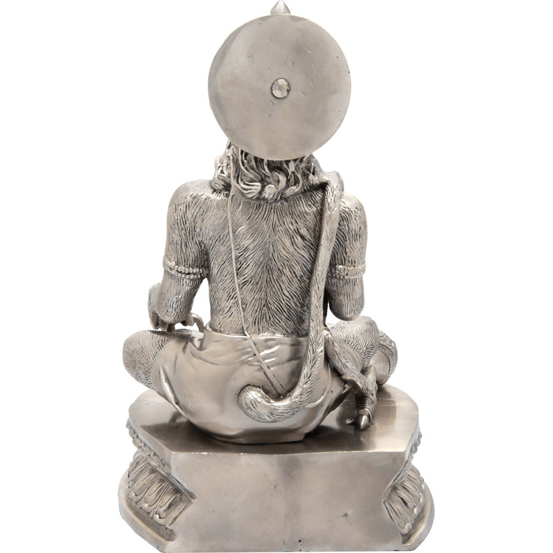 Lord Hanuman Granting Abhaya, Argent
