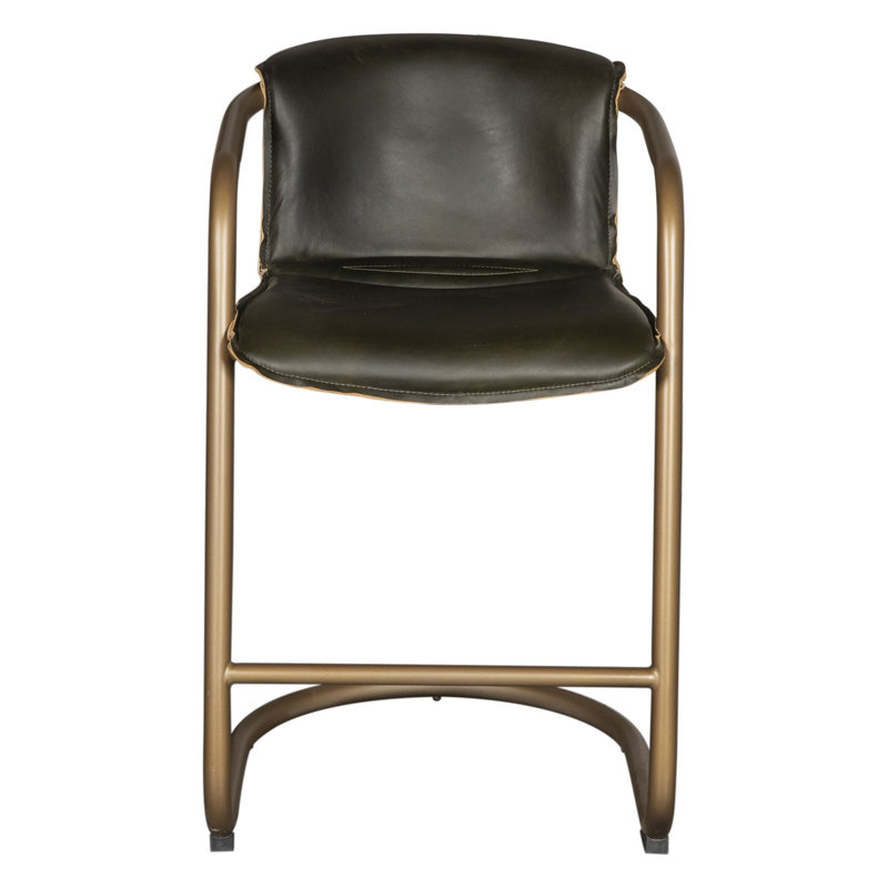 Tabouret de bar et de comptoir Darbonne, Emerald Green/Antique Gold, Tabouret de comptoir (assise de 26 po de hauteur)