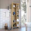 Armoire de coin, cinq tablettes ouvertes, une porte, finition chêne clair-1152123065