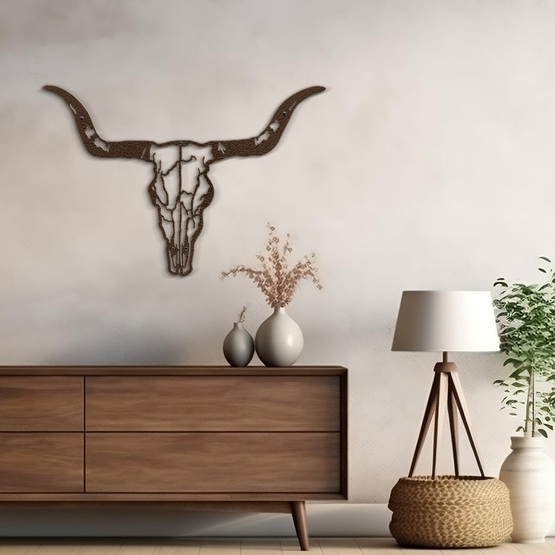Décoration murale en métal, H 24 po x l 36 po x P 0,05 po, Bronze