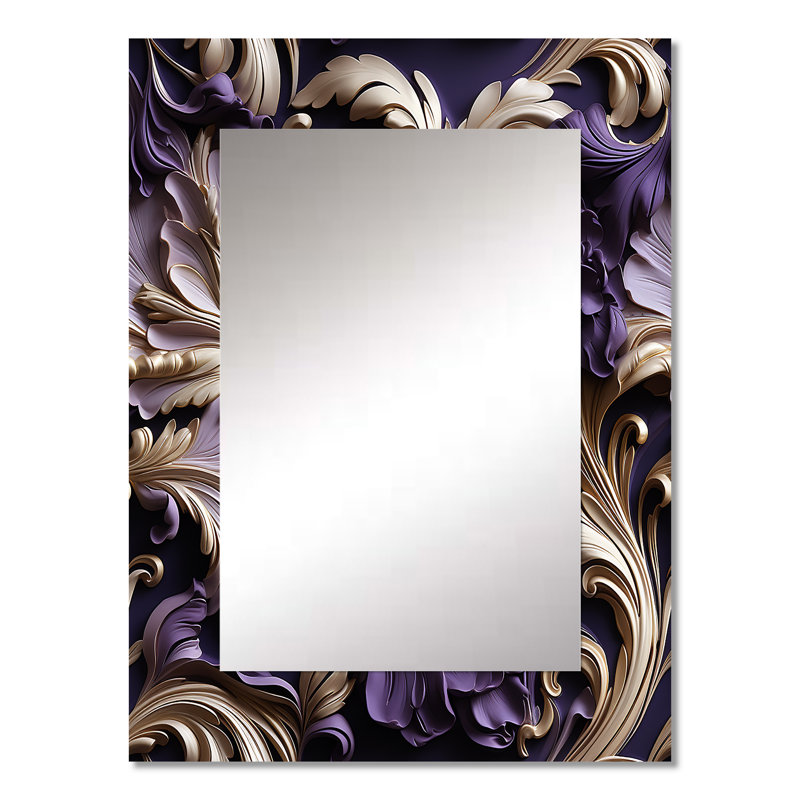 Alela, mauve foncé glamour majestueux - cachemire unique, miroir cachemire, impression sur métal, 32 po x 24 po