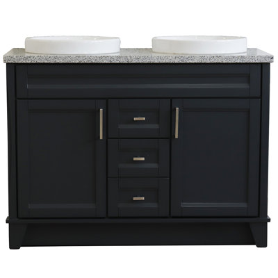Rouleau 49'' Double Bathroom Vanity with Granite Top
