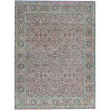 Wool Oriental Area Rug in Red/Purple/Green
