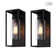 Ataman 14" Classic Outdoor Wall Sconce 1 Light in Cylinder Glass Shade and Rectangular Metal Frame