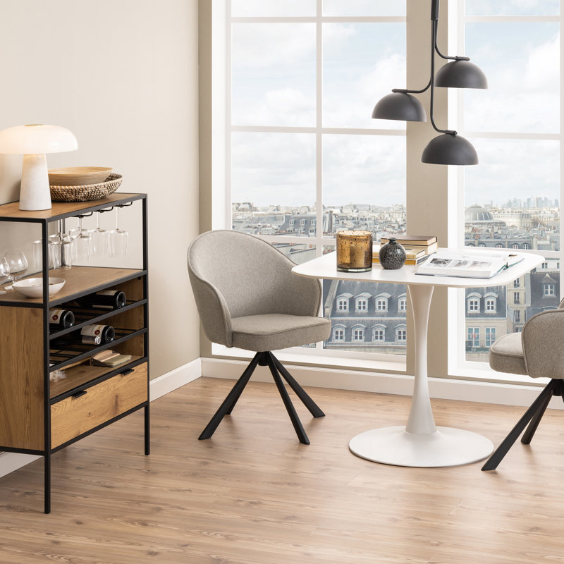 Ceramic Square Dining Table, White