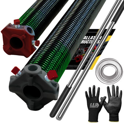 Ressorts de torsion de porte de garage, avec roulement de 1 po, gants et barres (243 x 2 x 28)