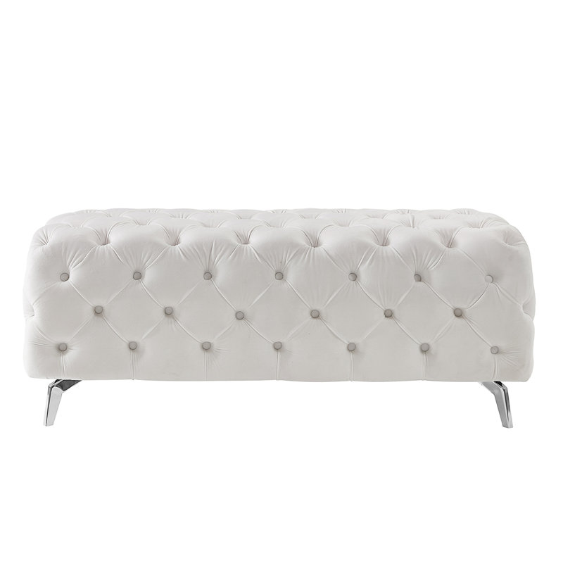 Button-Tufted Ottoman Bench