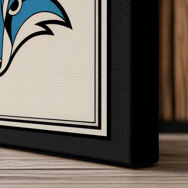 Kitsune Spirit Art Deco - Wrapped Canvas, 24x16 - 61.0 x 40.6 cm, Black Border