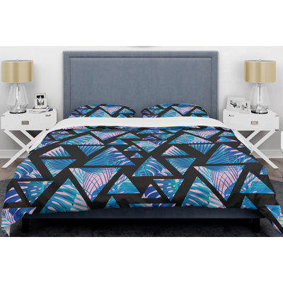 Coastal Polyester Twill Geometric Shapes Duvet Cover