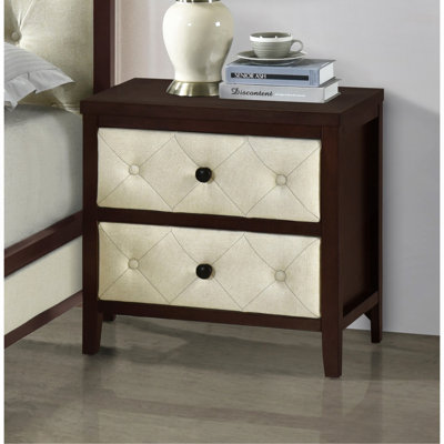 Beautiful Cherry Espresso Finish Nightstand 1Pc Designed Drawers Fronts Modern Bedroom Furniture