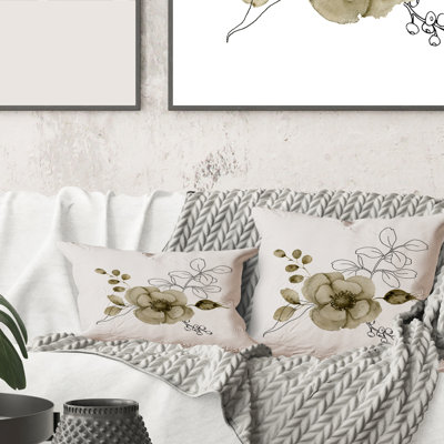 Housse et housse de coussin Anemone Bouquet Flower with Eucalyptus Branches II