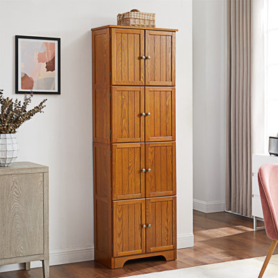 72.4" Tall Storage Cabinet Tall Storage Cabinet With 8 Doors And 4 Shelves