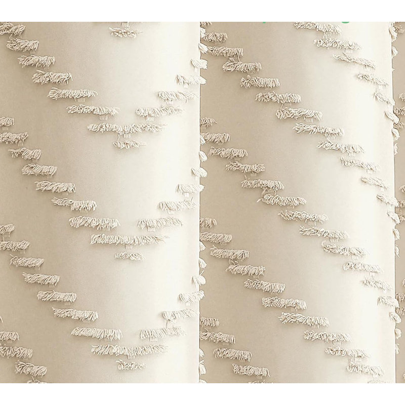Rideau de douche Boho Farmhouse, Chevron beige