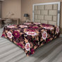 Pêche pâle et framboise / motif floral