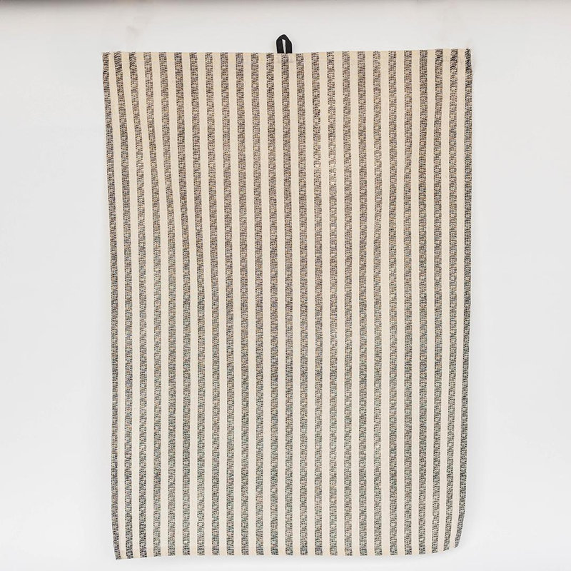 Striped Black And White Tea Towel