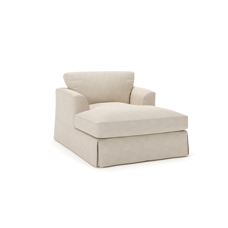 Lucia Upholstered Chaise Lounge, Conversation Ivory Basketweave