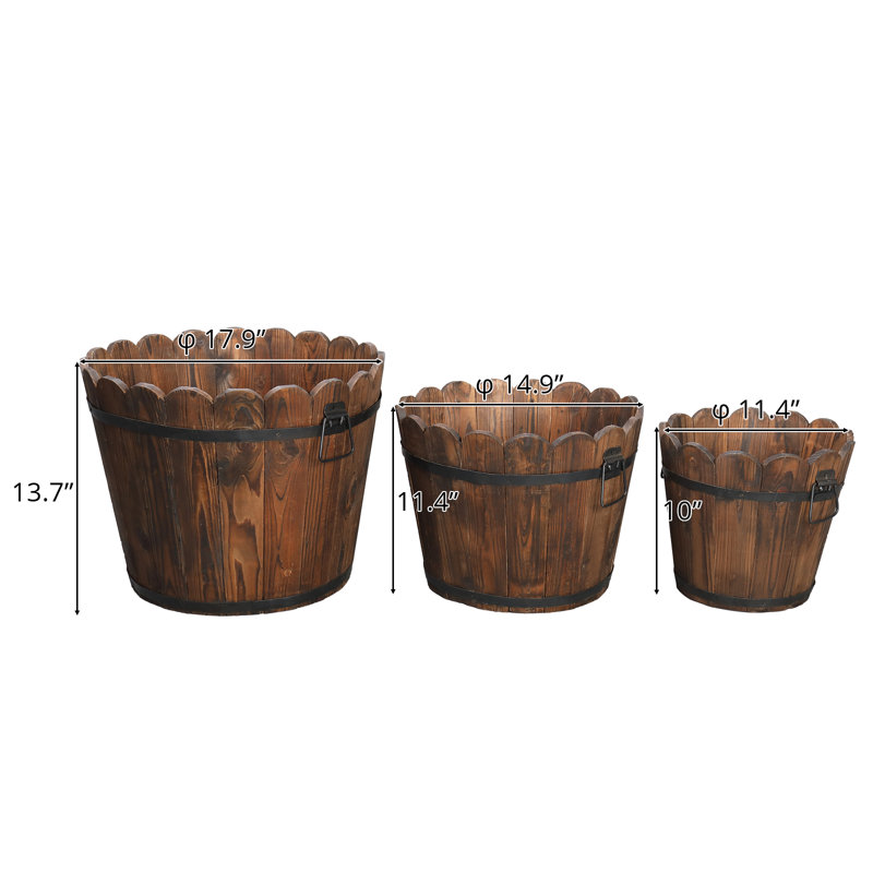 Abhinandan Wood Barrel Planter