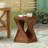 Twist Shape Side Table, Wood-Like Texture-1650353347