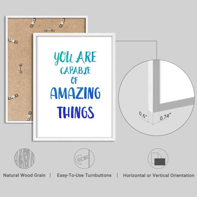 " Positive Affirmation Inspirational Typography Modern Artwork Minimalist Wall Art Decor " 4 - Pieces