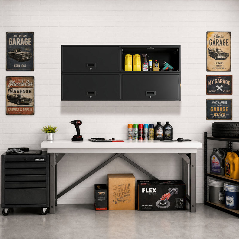 Armoire de rangement en métal noir