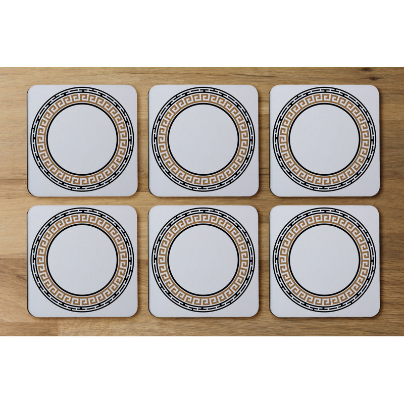Agate Ceramic Jute Leather Crystal Square Round 6 Piece Coaster Set