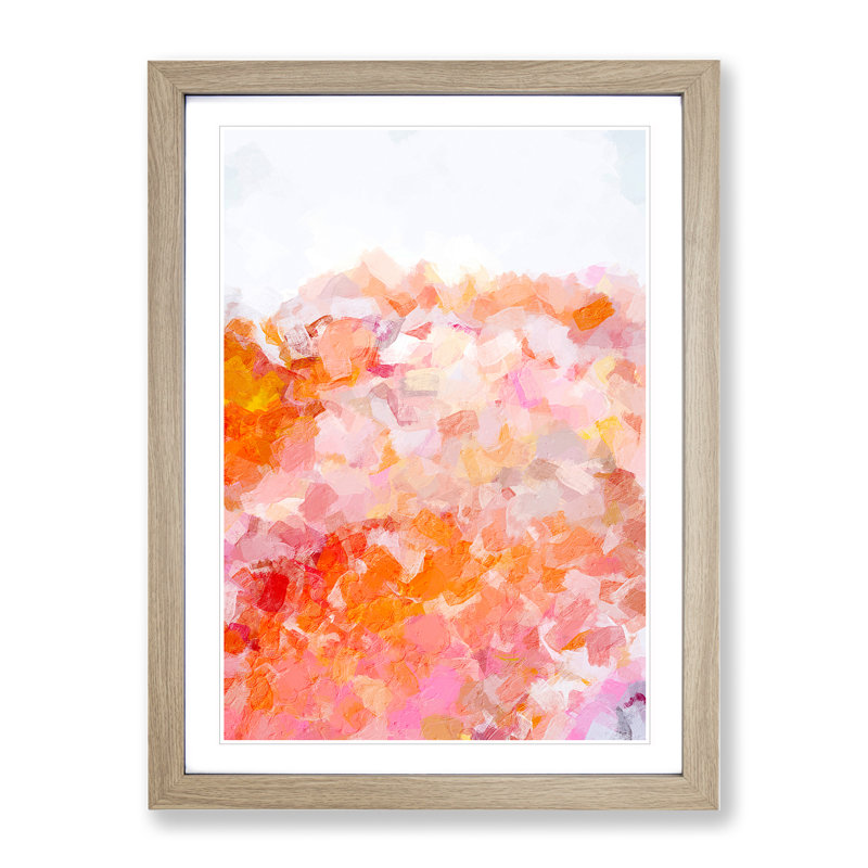 Train In Vain Abstract - Wall Art, 66cm H x 48cm W, Oak Framed, White