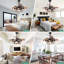 42" Retractable Ceiling Fan With Light And Remote, Farmhouse 6 Speeds Caged Ceiling Fan For Bedroom