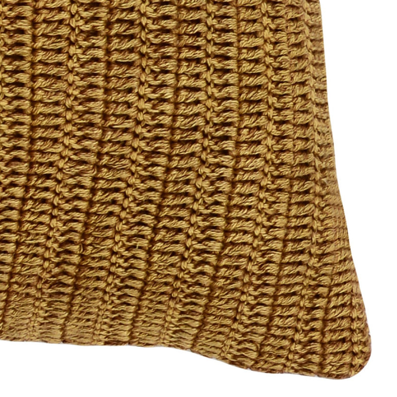 Rowan Square Cotton Pillow Cover & Insert, Brown