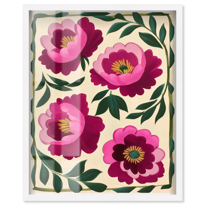 «Fourfold Peony I Shadowbox Print Flower Art Decor» par Art Remedy