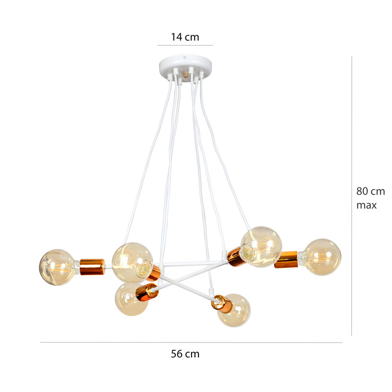 Mullen 6 - Light Cluster Pendant, White
