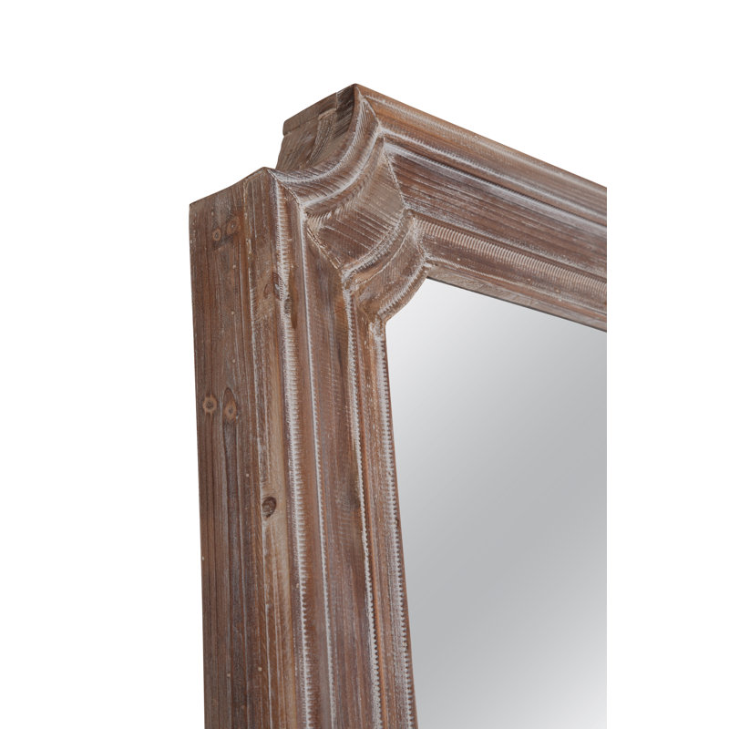 Weathered Natural Wood Rectangular Floor Mirror