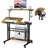 Adjustable Rolling Computer Desk With 3 Desktops