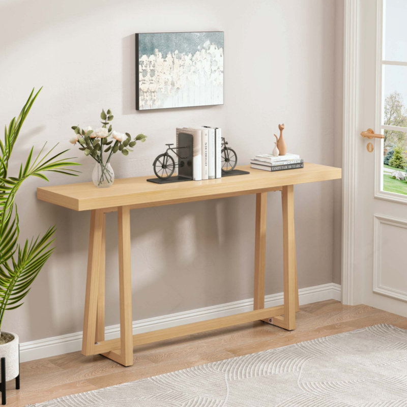 Console, table d'entrée rectangulaire, console d'extérieur pour patio, table de couloir de construction robuste, table de canapé pour le couloir, salon, chambre à coucher et patio