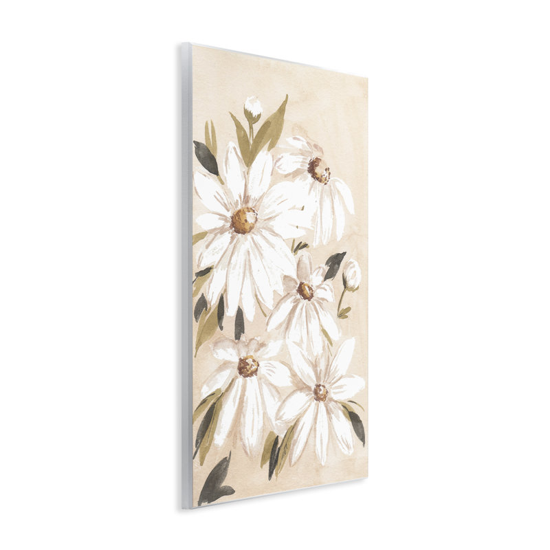 Art sur plaque de marguerites douces par Amanda Cook, H 19 po x l 13 po
