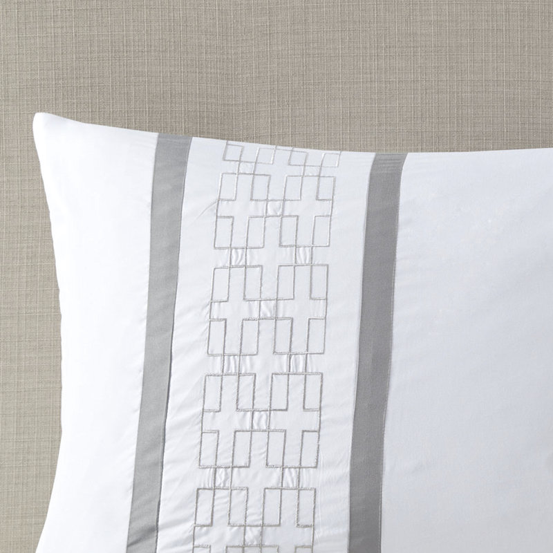 Ensemble de literie 8 pièces pour très grand lit - Accents élégants, Collection d'édredon lavable à la machine 8, Blanc