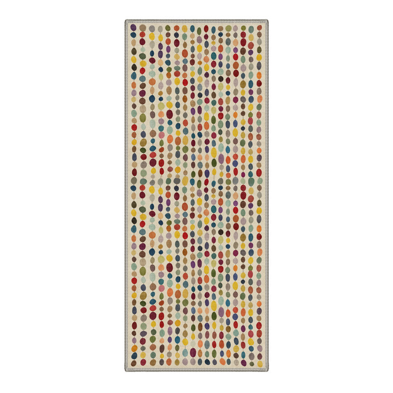 Aamir Evoque Modern Machine Washable Beige Indoor Area Rug with Non-Slip Backing, Runner 2' x 7', Beige