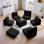 Ensemble de canapé modulaire rembourré de canapé de salon modulaire en forme de L de 100 po avec 5 coussins, canapé-lit modulaire pour salon, appartement, chambre à coucher, noir