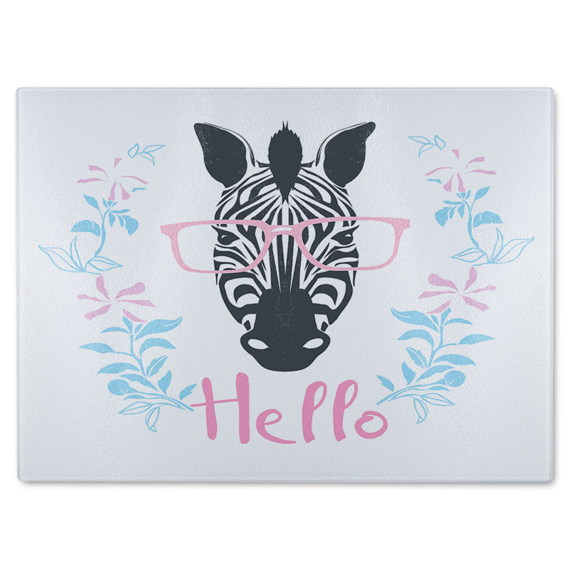 Hello Zebra Glass Chopping Board