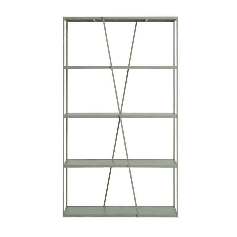 NeedWant Etagere Bookcase, (4 Shelves) 73" H x 42" W x 19" D, Putty