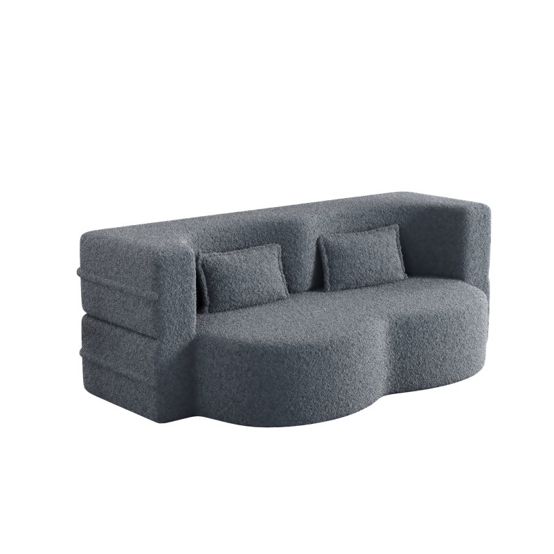 Canapé-lit moderne avec deux coussins Modern, Ourson gris