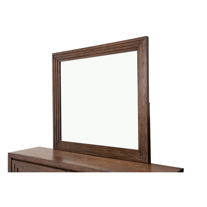 Commode double en bois massif à 9 tiroirs avec miroir 68,25 po Carrollton